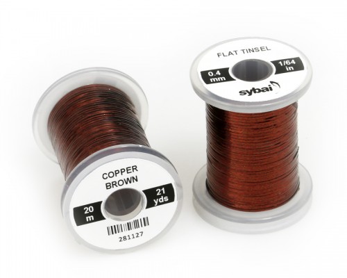 Flat Tinsel, 0.4 mm, Copper Brown
